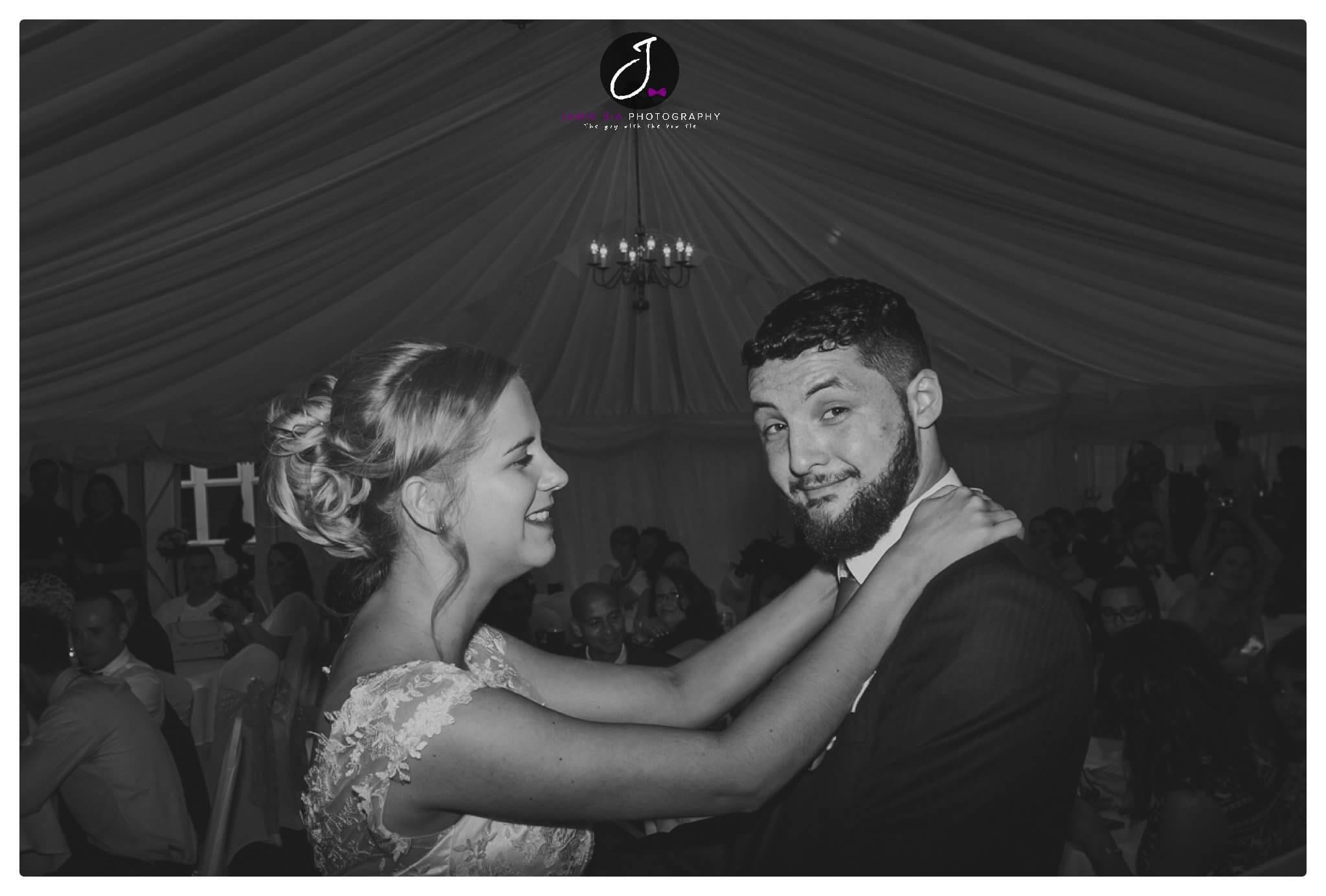 Fun wedding portrait at Holmfield Arms Yorkshire wedding venue